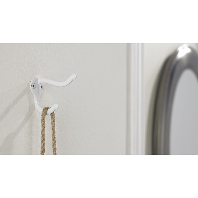 Utility Metal Wall Hook, White