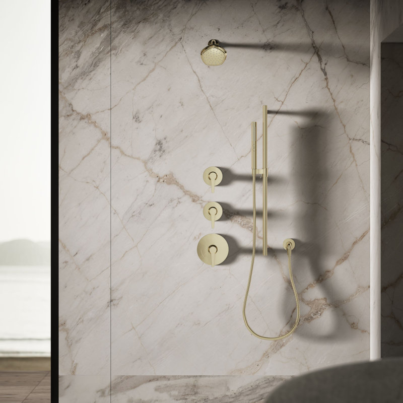 Occasion Full/Standard Fixed Shower Head, Vibrant French Gold, 2.5 GPM