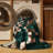 Machine Washable Checkered Green Area Rug-322990895