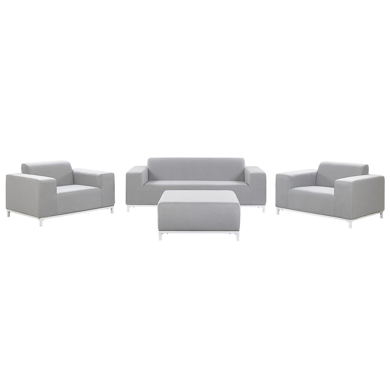 Eleene 5 Seater Sofa Set, Light Grey