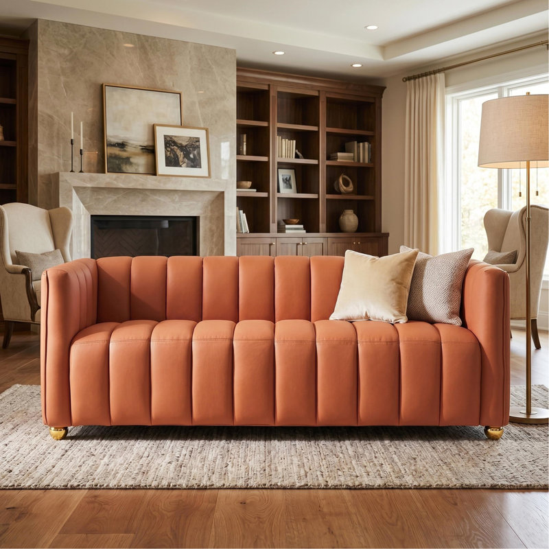 Canapé capitonné Modern Glam, Orange