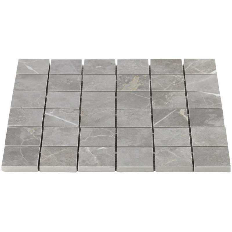 Marmo 2" x 2" Porcelain Grid Mosaic Wall & Floor Tile, Gray
