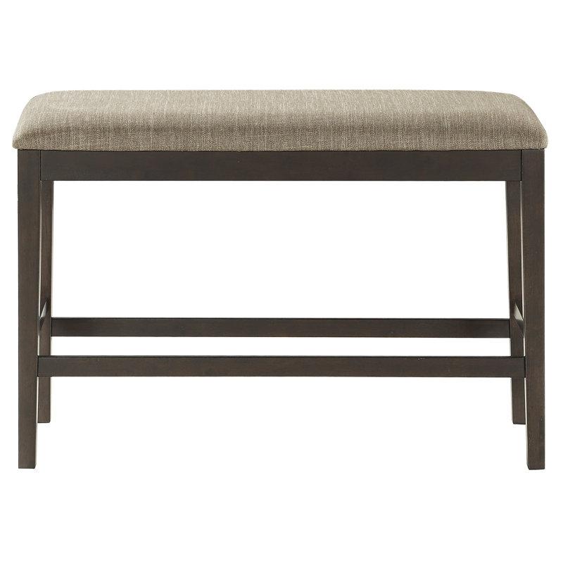 Banc de salle à manger à hauteur de comptoir en tissu d'ameublement brun foncé, assise de 39 po de longueur, charge maximale de 300 lb pour le tissu 100%, profondeur de 17 po