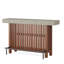 Table de bar en noyer avec comptoir en pierre et base en bois manufacturé