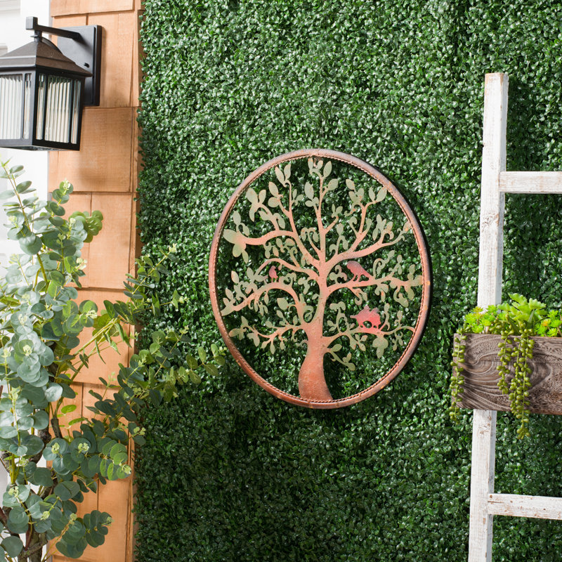 Décoration murale arbre de vie Akhaï, H 20 po x l 20 po x P 0,5 po, rouille