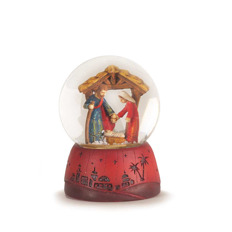 Mini Water Globe Holy Family 3-in Tall