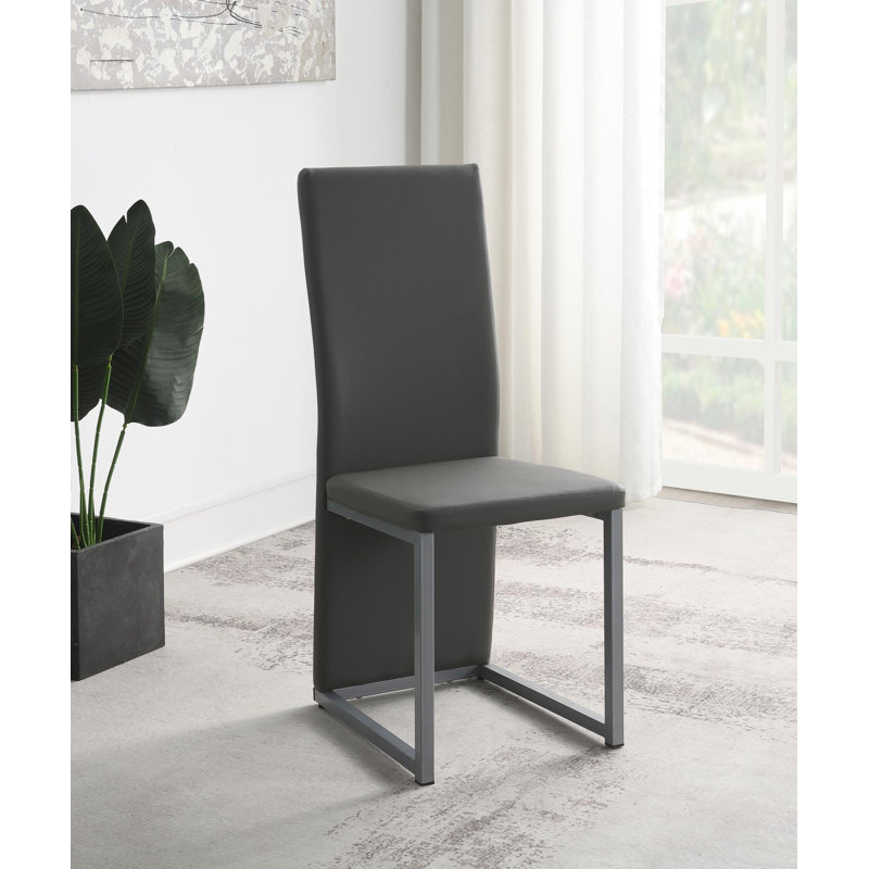 Chaise sans accoudoirs de salle à manger, Gris