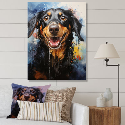 Teckel délice sur toile