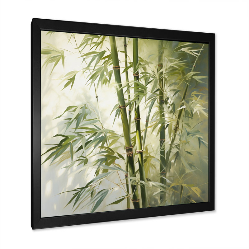Bamboo Romantic Impression II - impression, H 36 po x l 36 po x P 1,5 po, Cadre simple noir