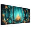 Art mural sur toile en forme de caverne en cristal avec fleurs lumineuses-2077783950
