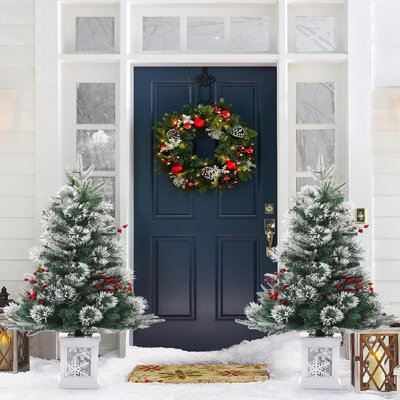 36' H Lighted Artificial Christmas Tree