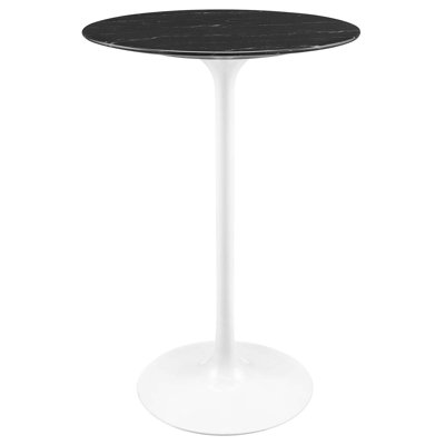 Table de bar Lippa, plateau rond en marbre artificiel, par Modway