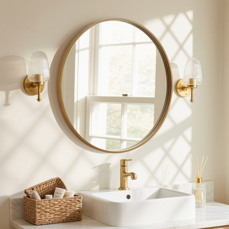 Miroir Karrina, Bois naturel, 24 po x 24 po