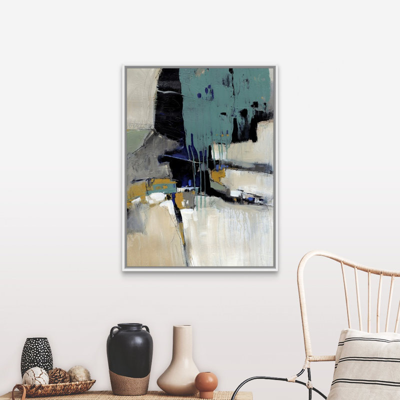 « Fluidity I » par Timothy e Toole, reproduction d’art, H 18 po x l 14 po x 1,75 po, Cadre blanc