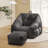 Big Beanbag Chair with Ottoman, Adult Bean Bag Chair with Filler for Living Room, Comfy Beanbag Chair for Adults with Filling-881535468