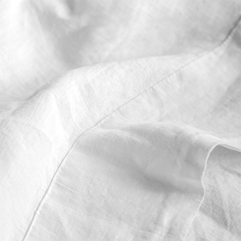 Stonewashed Linen Pillowcases 2 Piece Set, White, King Pillowcases