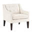 Chaise d'appoint en beige: contreplaqué, siège en mousse haute, dossier avec housse de coussin à fermeture à glissière, pieds bruns-48890130