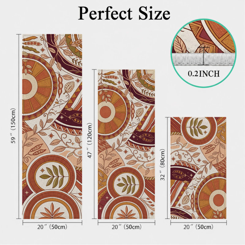 Tapis de cuisine lavables antidérapants Earthy