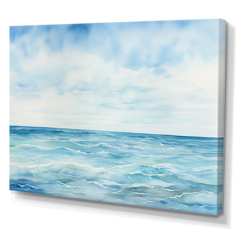 Impression sur toile Ocean Minimalisme, horizon, charme, Toile tendue, H 30 po x l 40 po x P 1,5 po
