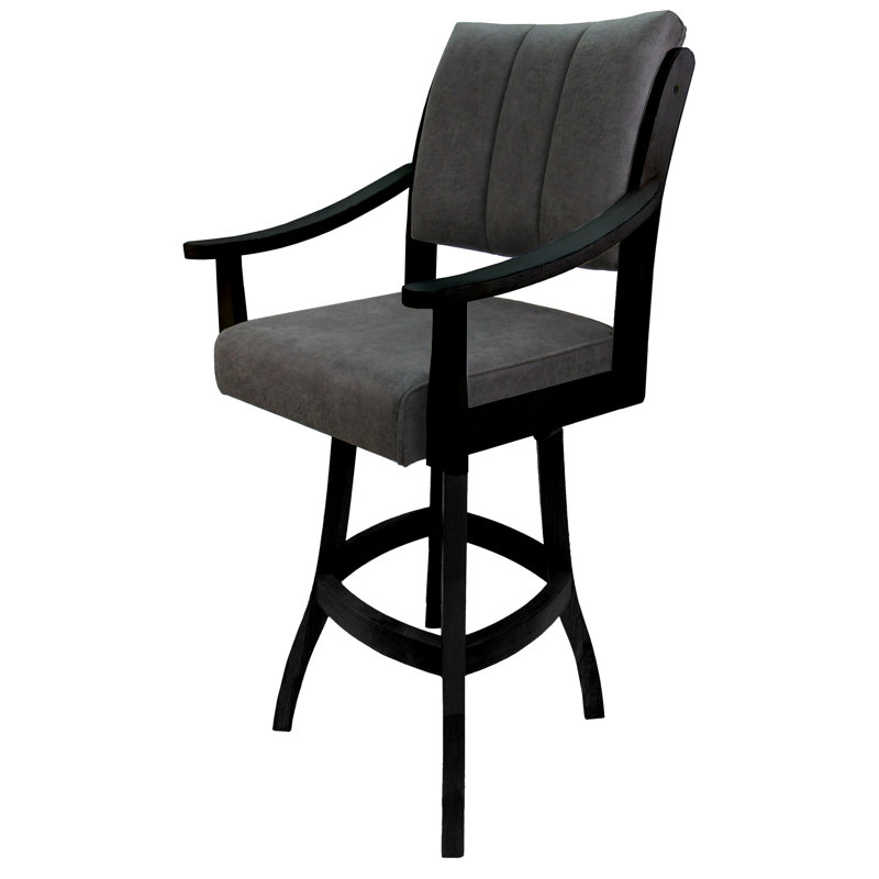 Tabouret pivotant Adaly, Black, Tabouret de bar (siège d'une hauteur de 30 po)