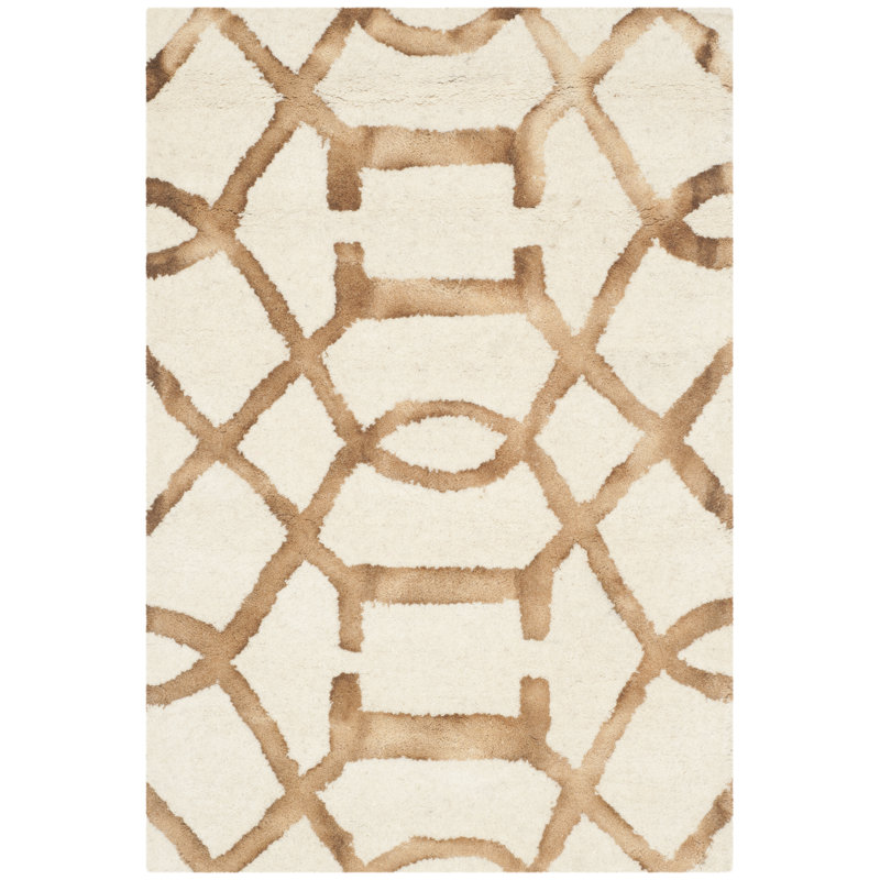 Tapis géométrique en laine touffeté à la main Xiong, Rectangle 2 pi x 3 pi