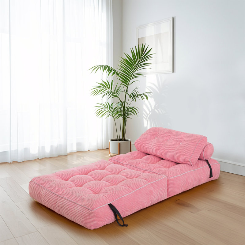 Boneless 8" Futon mattress, Folding Sofa Bed, Pink, Single