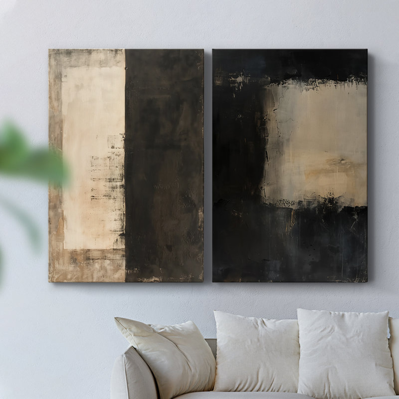 ABSTRACT Series CCDLII - Toile tendue avec châssis de qualité supérieure - Prêt à être accroché, H 36 po x l 48 po