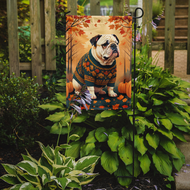 Drapeau blanc du jardin bulldog anglais
