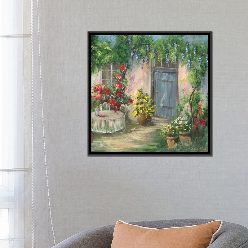 «Romantic II», reproduction sur toile, H 37 po x l 37 po x P 1,5 po, Toile encadrée noire, Pas de tapis
