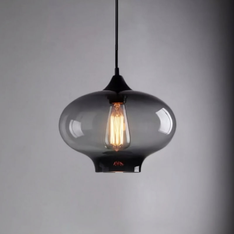 Large Glass Pendant Light – Industrial Vintage Ceiling Hanging Lamp