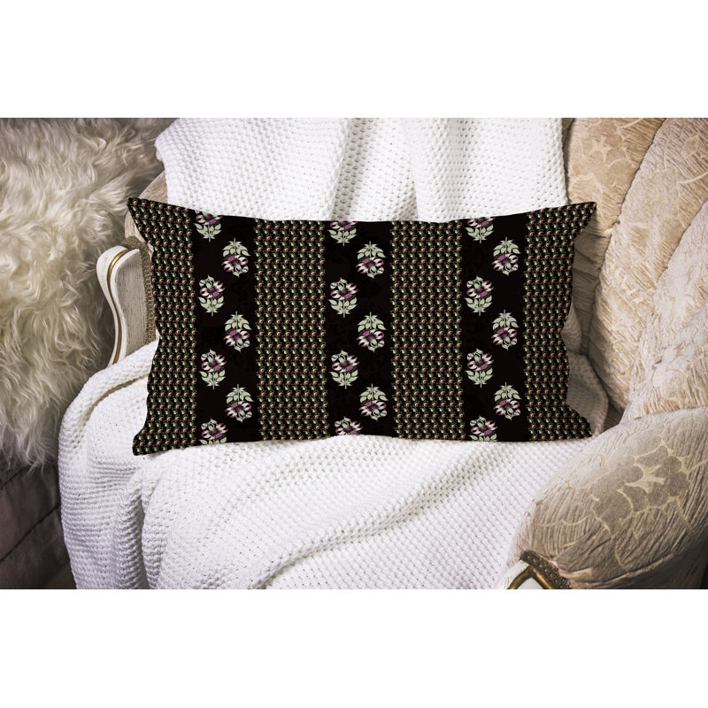 Coussin Anemone, Noir/vert