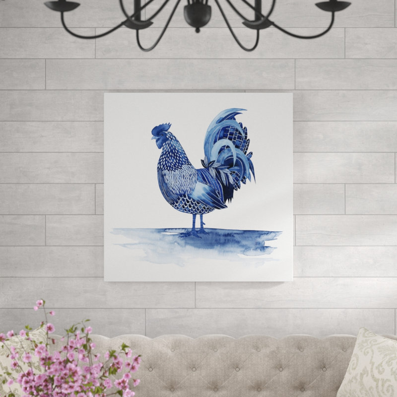 Cobalt Farm Animals IV by Grace Popp - Wrapped Canvas Painting, 91cm H x 91cm W