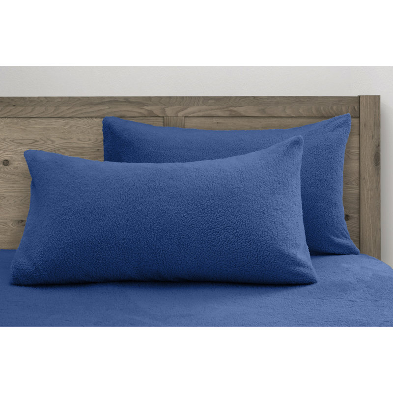 Najya Velosso Teddy Soft Cosy Thermal Fleece Pillowcase Pair, French Blue