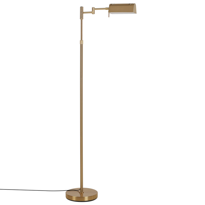 Lampe sur pied 57 po vintage industrielle avec télécommande, intensité variable et températures de couleur, Doré