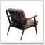 Chaise d'appoint Berham en châtaignier et fer mat avec pieds en métal