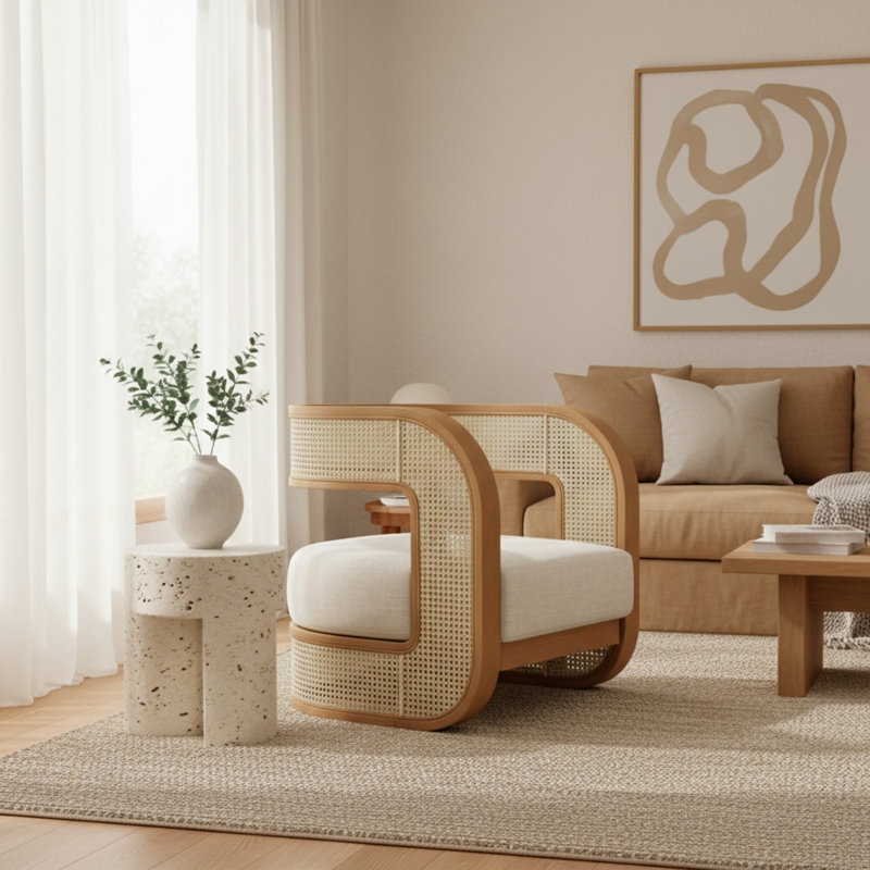 Fauteuil demi-tonneau Elloise