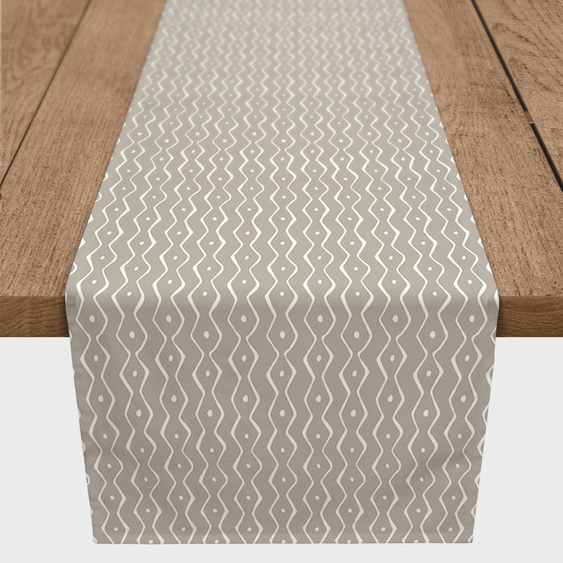 Chemin de table Doster, 72 po x 16 po, Kaki, Chevron