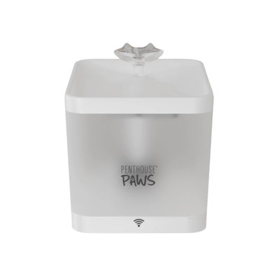 Fontaine Penthouse Paws Smart Pet, contrôlée par l'application, pompe ultra silencieuse, filtration en 5 étapes, bol Whisker, sans BPA, 2,2 L, blanc, pour chat et chien