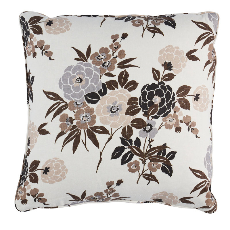 Valentina Floral Throw Pillow, Brown