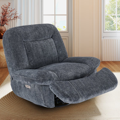 Fauteuil d'appoint pivotant et berçant en polyester avec repose-pieds