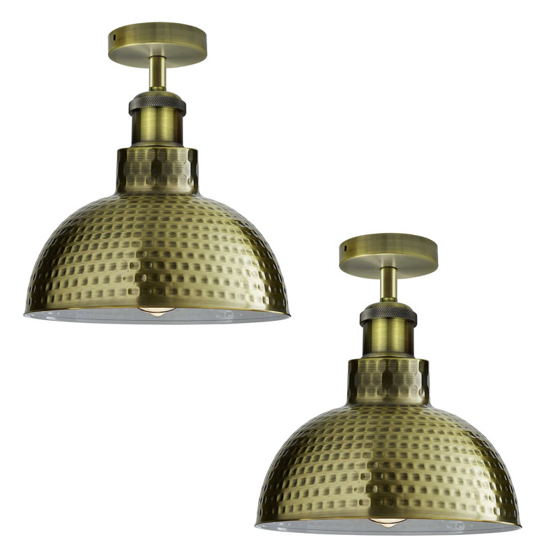 Cordero Semi Flush Mount, Green Brass