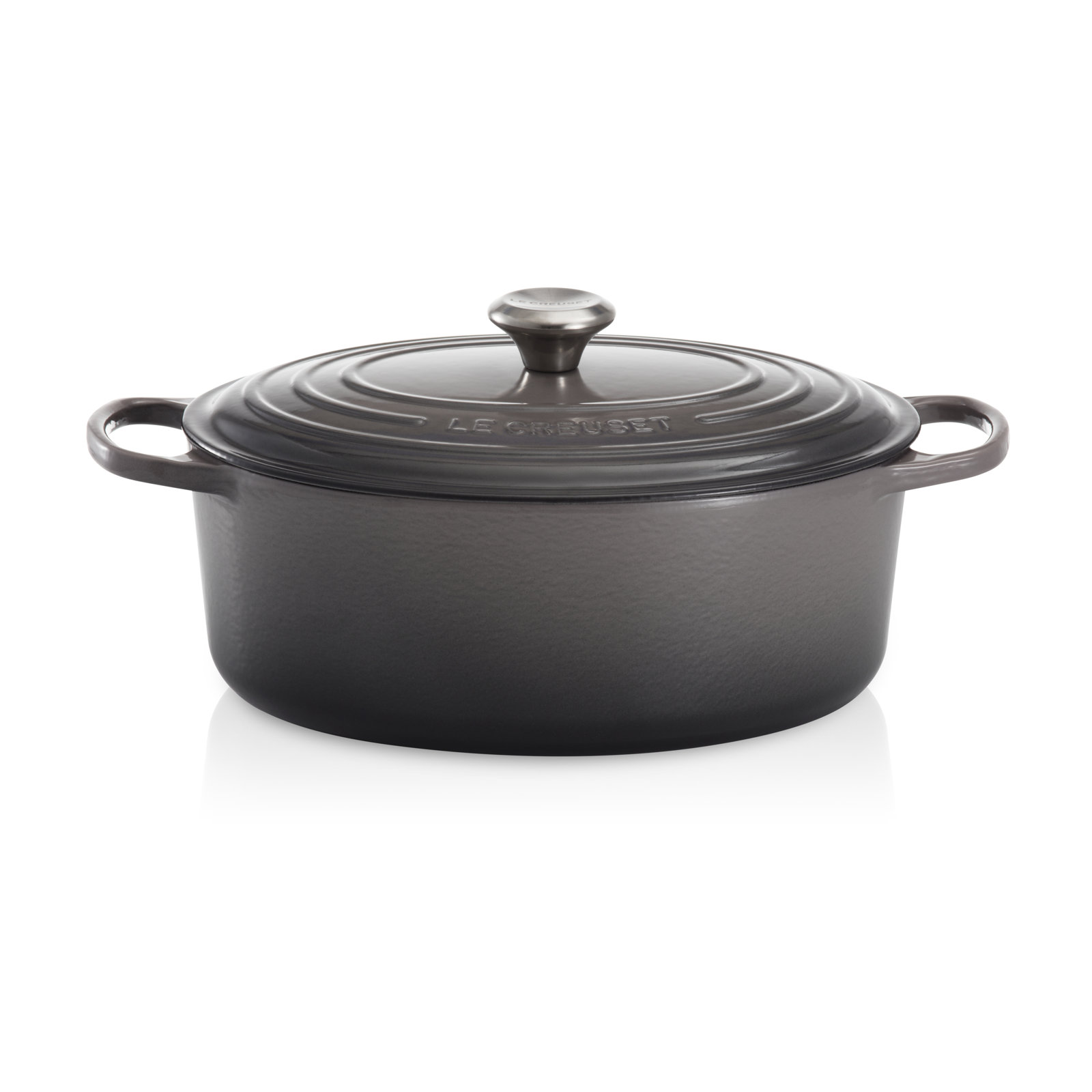 Le Creuset Enameled Cast Iron Oval Dutch Oven with Lid, 6.75 quarts, Oyster/Silver