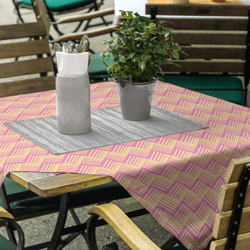 Rayures nattes classiques Nappe, Rose/jaune