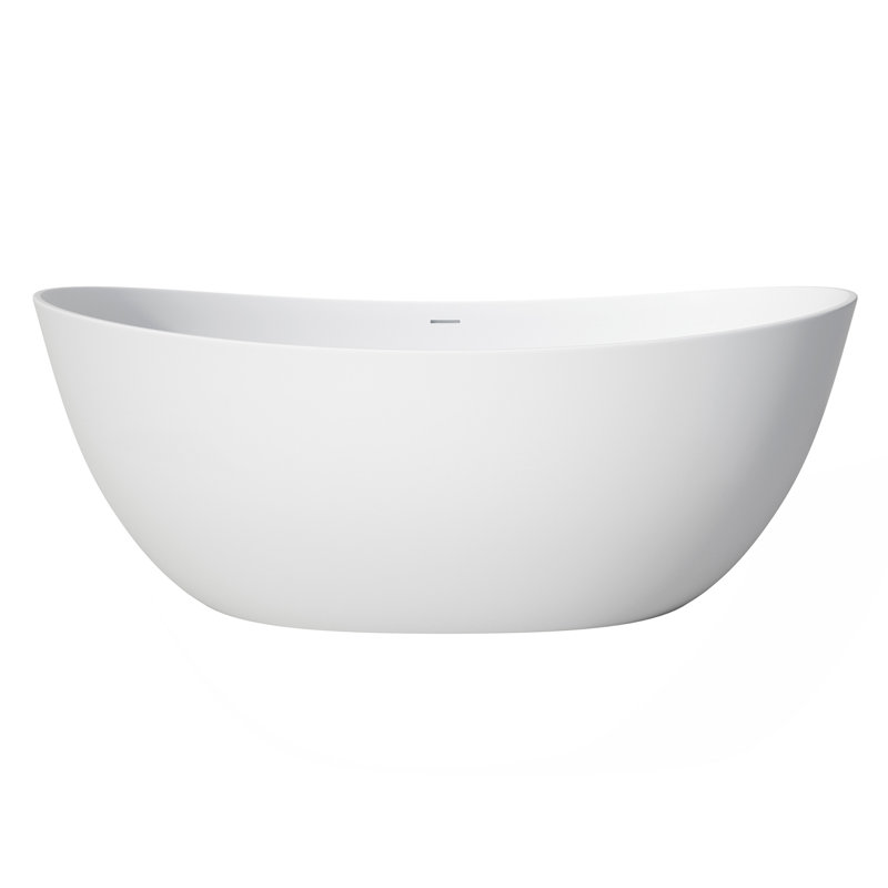 Baignoire de trempage à surface solide de 65 pouces - Baignoire profonde autoportante