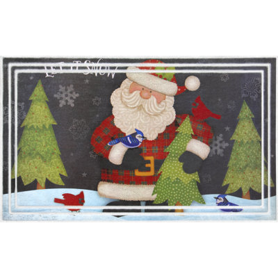 Chalkboard Santa Let It Snow