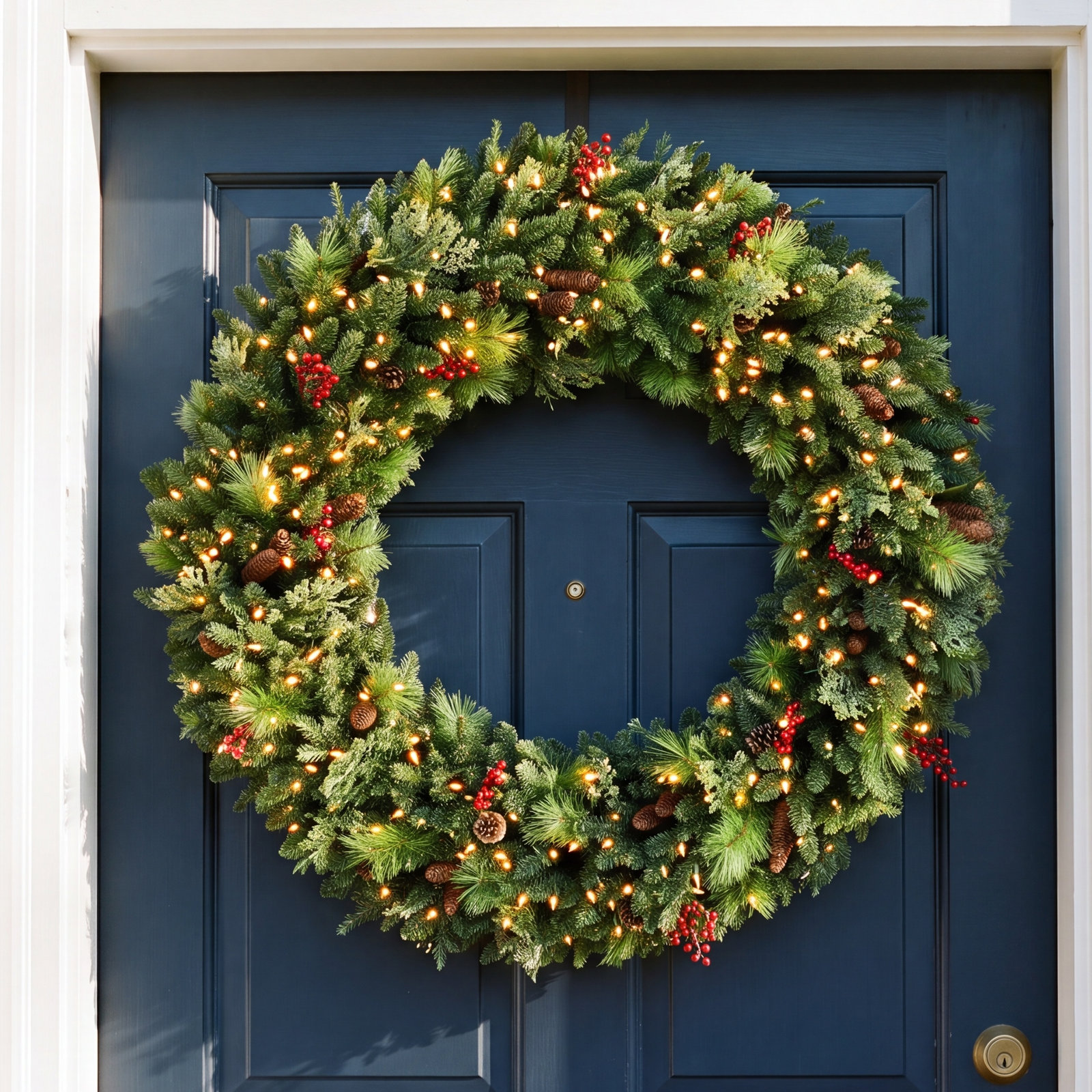 72'' Faux Pine Lighted Wreath, 72" x 72"