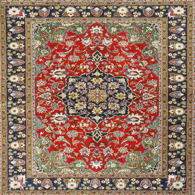 Tapis oriental rouge / vert Simran