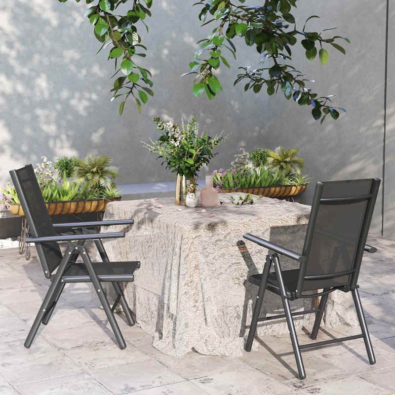 Folding Patio Dining Folding Chair, Dark Grey