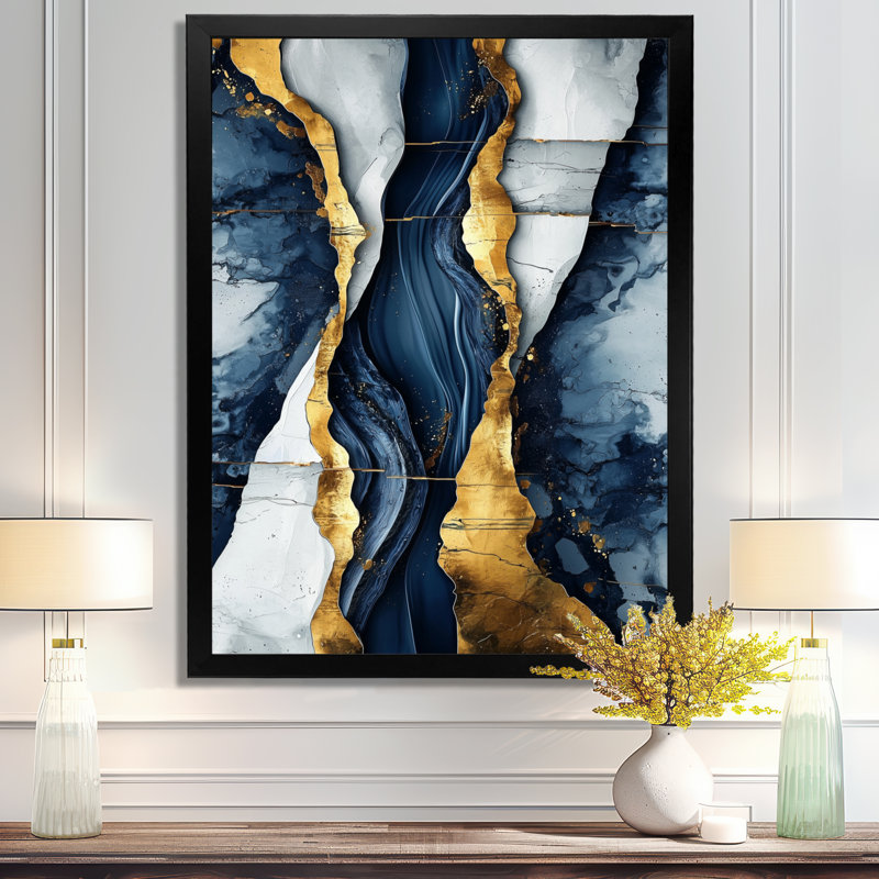 Standish - Abstract Wall Art Living Room, Noir, noir, noir, noir, H 20 po x l 12 po, Reproduction encadrée d'une seule photo
