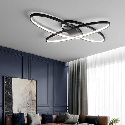 Ashonte Minimalistic Unique Oval LED Semi-Flush Ceiling Light